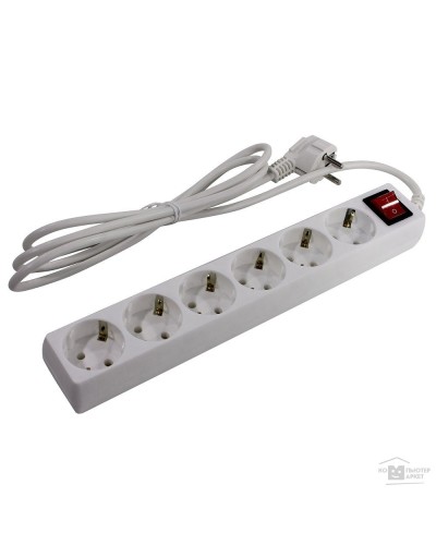 SP6W-250. Сетевой фильтр 6 розеток, 5м, белый. 5bites в Тюмени