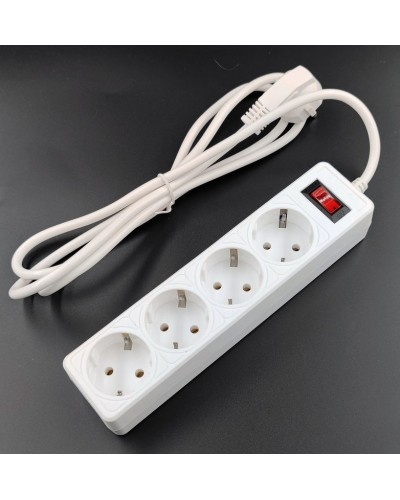 SP4W-518 GARDA. Сетевой фильтр 4 розетки,1,8м, белый. 5bites в Тюмени
