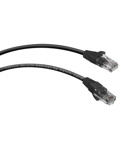 PC-UTP-RJ45-Cat.5e-0.15m-BK (8990c), чёрный. Патч-корд медный. CABEUS в Тюмени