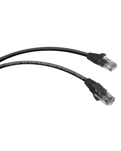 PC-UTP-RJ45-Cat.6-0.3m-BK (8661c), чёрный. Патч-корд медный. CABEUS в Тюмени