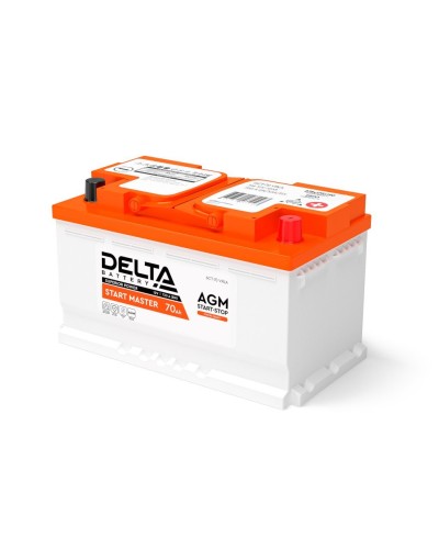 Delta START MASTER AGM 1270 (70 Ah). Аккумулятор автомобильный герметичный свинцово-кислотный. Delta в Тюмени