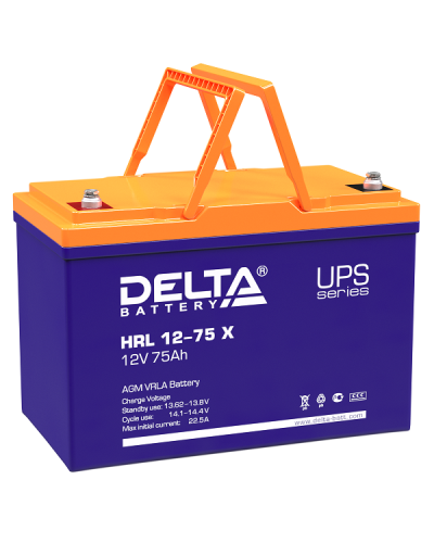 Delta HRL 12-75 X. Аккумулятор герметичный свинцово-кислотный. Delta в Тюмени