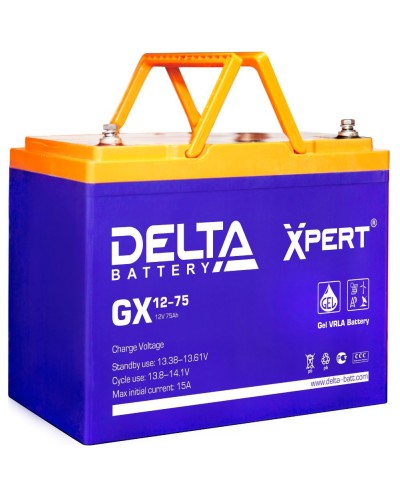 Delta GX 12-75. Аккумулятор герметичный свинцово-кислотный. Delta в Тюмени