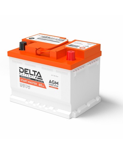 Delta START MASTER AGM 1260 (60 Ah). Аккумулятор автомобильный герметичный свинцово-кислотный. Delta в Тюмени