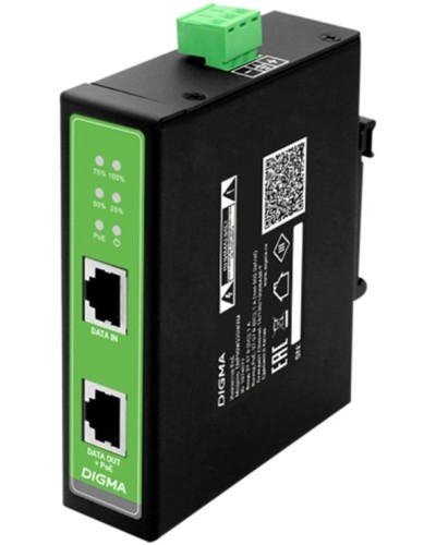 DNP90W48GDXM 10/100/1000BASE-T 90Вт 37-57В(DC). Инжектор PoE. Digma в Тюмени