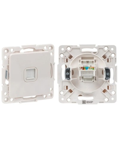 Стокгольм Механизм Розетки RJ-45 1-местной (EYK01-035-10). Механизм Розетки RJ-45 1-местной. EKF в Тюмени