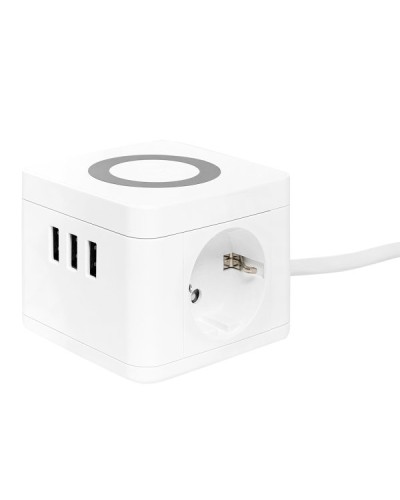 Удлинитель Куб 2 гнезда 3USB 2,4А+зарядное устройство 1,3 метра 1мм2. Удлинитель Куб. EKF в Тюмени