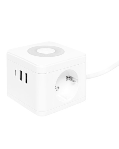 Удлинитель Куб 2 гнезда 2USB 2,4А+Type C + Ночник 1,3 метра 1мм2. Удлинитель Куб. EKF в Тюмени