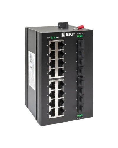 TSX-U-8GX/SFP-16GT. Промышленный неуправляемый коммутатор. EKF в Тюмени