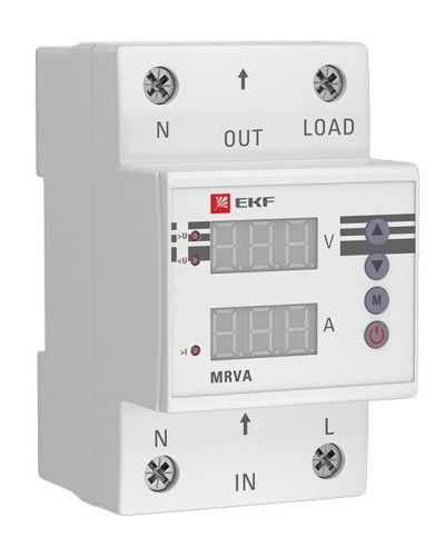 MRVA 63A PROxima (MRVA-63A). Реле напряжения и тока с дисплеем. EKF в Тюмени