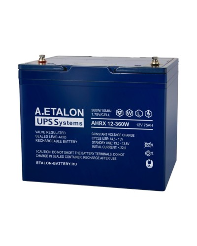 A.ETALON AHRX 12-360W (75). Аккумулятор герметичный свинцово-кислотный. ETALON в Тюмени