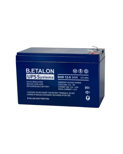B.ETALON BHR 12-9 34W. Аккумулятор герметичный свинцово-кислотный. ETALON в Тюмени