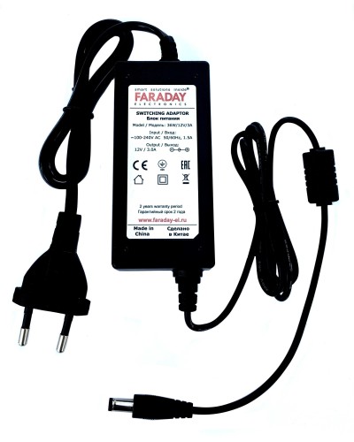 36W/12V/3A. Импульсный блок питания в пластиковом корпусе. FARADAY в Тюмени