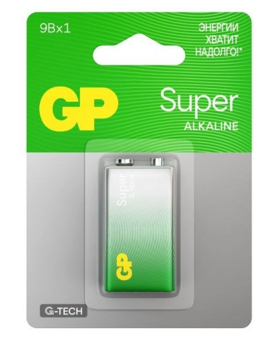 GP Super Alkaline 9V Крона (GP 1604AA21-5CRSBC1), БЛИСТЕР. Алкалиновая батарейка. GP Batteries в Тюмени
