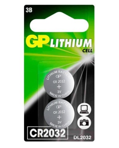 GP Lithium CR2032 (GP CR2032-2CRU2), упак. 2 шт. БЛИСТЕР. Литиевые дисковые батарейки. GP Batteries в Тюмени