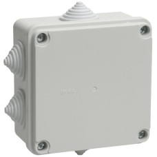 Коробка распаячная КМ41234 100х100х50 открытой проводки IP55 6 гермовводов серая (UKO11-100-100-050-K41-55). Коробка распаячная безгалогенная (HF). IEK