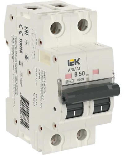 M06N 2P B 50А 6кА ARMAT (AR-M06N-2-B050). Автоматический выключатель. IEK в Тюмени