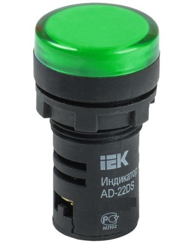 Лампа AD22DS (LED)матрица D22мм зеленый 24В AC/DC (BLS10-ADDS-024-K06). Светосигнальный индикатор. IEK в Тюмени