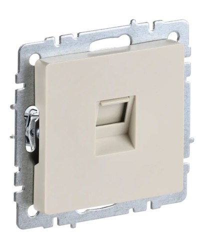 Розетка RJ45 РК10-БрКр кат.5E бежевый BRITE (BR-K10-1-K10). Розетка компьютерная. IEK в Тюмени