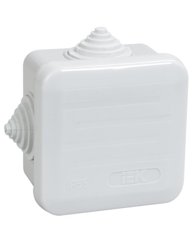 Коробка распаячная КМ41236 70х70х40 открытой проводки IP44 4 гермоввода серая (UKOZ11-070-070-040-K41-44). Коробка распаячная безгалогенная (HF) с защелкивающейся крышкой. IEK в Тюмени