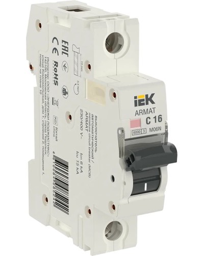 M06N 1P C 16А 6кА ARMAT (AR-M06N-1-C016). Автоматический выключатель. IEK в Тюмени