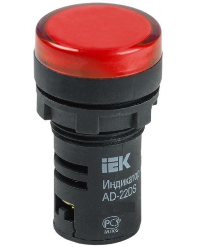 Лампа AD22DS (LED) матрица D22мм красный 24В AC/DC (BLS10-ADDS-024-K04). Светосигнальный индикатор. IEK в Тюмени