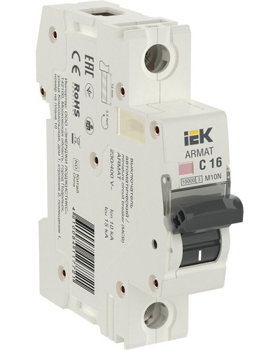 M10N 1P C 16А 10кА ARMAT (AR-M10N-1-C016). Автоматический выключатель. IEK в Тюмени