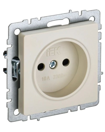 Розетка без з/к РСш10-2-БрКр бежевый BRITE (BR-R13-10-K10). Розетка без заземления с защитными шторками. IEK в Тюмени
