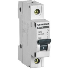 GENERICA ВА47-29 1P C 25А 4,5кА (MVA25-1-025-C). Автоматический выключатель. IEK