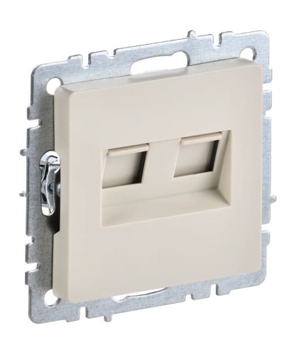 Розетка RJ11+RJ45 РК/Т12-БрКр бежевый BRITE (BR-KT20-O-1-K10). Розетка двойная. IEK в Тюмени