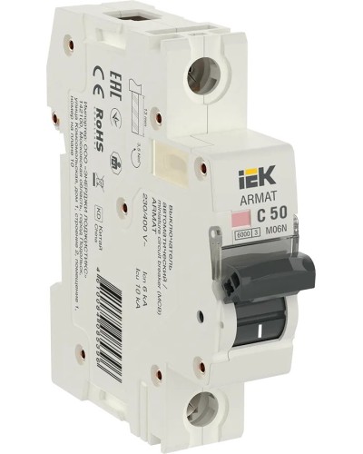 M06N 1P C 50А 6кА ARMAT (AR-M06N-1-C050). Автоматический выключатель. IEK в Тюмени