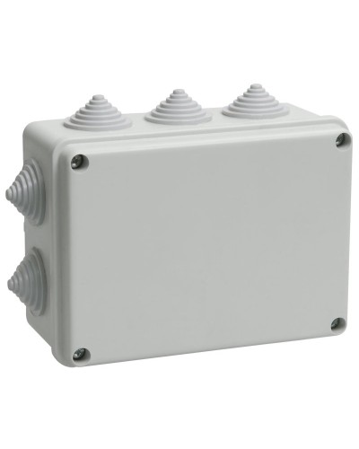 Коробка распаячная КМ41242 150х110х70 открытой проводки IP55 10 гермовводов серая (UKO10-150-110-070-K41-55). Коробка распаячная безгалогенная (HF). IEK в Тюмени