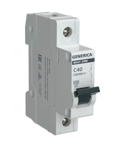 GENERICA ВА47-29М 1P C 40А 4,5кА (MVA21-1-040-C-G). Автоматический выключатель. IEK в Тюмени