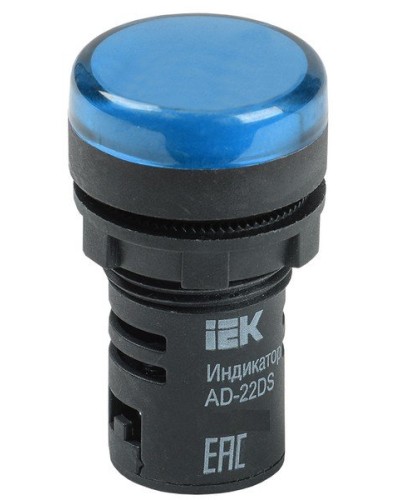 Лампа AD22DS (LED) матрица D22мм синий 24В AC/DC (BLS10-ADDS-024-K07). Светосигнальный индикатор. IEK в Тюмени