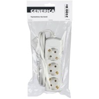 У03 3 места, 7м GENERICA (WYP10-10-03-07-Z-G). Удлинитель 3 места 2P+PE, 3х1 кв.мм, 10А, 250В. IEK