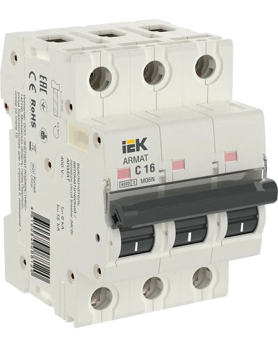 M06N 3P C 16А 6кА ARMAT (AR-M06N-3-C016). Автоматический выключатель. IEK в Тюмени