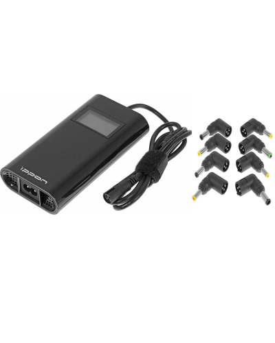 Блок питания Ippon D90U автоматический 90W 15V-19.5V 8-connectors 4.5A 1xUSB 2.1A, LCD индикатор (654527). Блок питания. Ippon в Тюмени