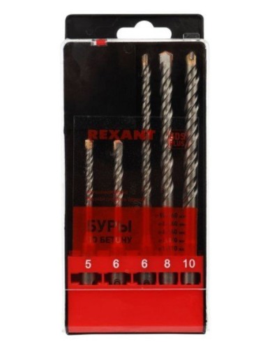 Набор буров, бетон 5-6х110, 6-8-10х160 мм, 5 шт, SDS PLUS Kranz (KR-91-0406): Аксессуар для электроинструмента в Тюмени