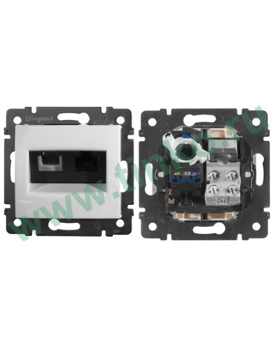 Розетка Valena 2xRJ11+RJ45 Cat.6, белый (770080). Розетка. LegranD в Тюмени
