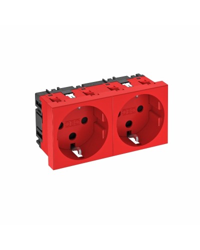 STD-D0 SRO2, (6120028). Розетка 0° двойная 2х2К+З, со шторками, 16А 250В красная. OBO Bettermann в Тюмени