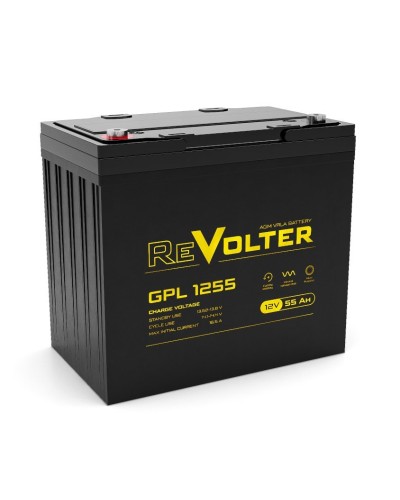 Revolter GPL 1255. Аккумулятор автомобильный герметичный свинцово-кислотный. Revolter в Тюмени