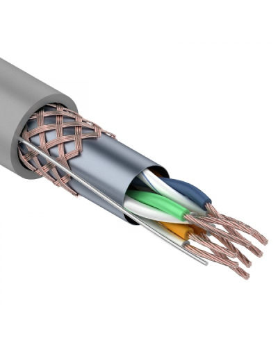 SF/UTP, CAT 5e, PVC, 4PR, 24AWG, INDOOR, STRANDED, серый, 305м, REXANT (01-0343). Кабель «витая пара» (LAN) для структурированных систем связи. Rexant в Тюмени