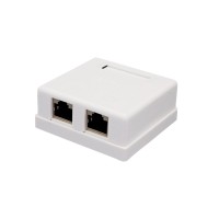 Розетка настенная RJ-45, 8P8C, Cat.6, 2 порта FTP (10-0353): Компьютерная розетка