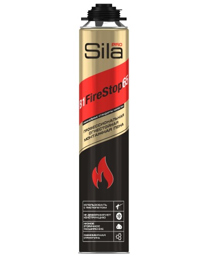 Пена огнестойкая Sila Pro B1 Firestop 65, 850 мл: Пена монтажная профессиональная в Тюмени