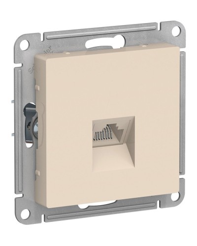 AtlasDesign розетка RJ45, кат. 5Е, 1-местная, скрытой установки, механизм, бежевый (ATN000283). Розетка компьютерная. Systeme Electric в Тюмени