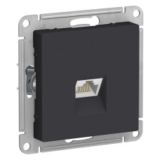 AtlasDesign розетка RJ45, кат. 5Е, 1-местная, скрытой установки, механизм, карбон (ATN001083). Розетка компьютерная. Systeme Electric