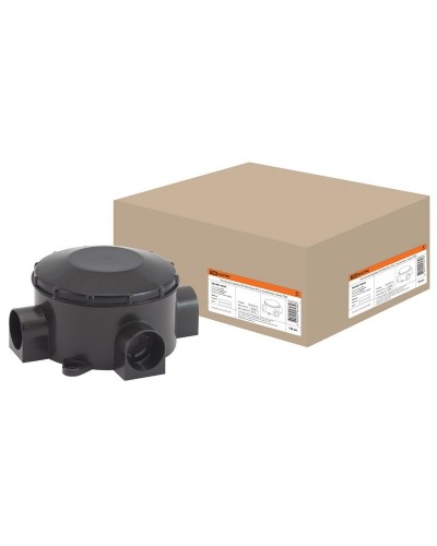 Распаячная коробка ОП D80х35мм, IP42, 3-х рожковая, черная TDM (SQ1401-4044). Распаячная коробка ОП. TDM ЕLECTRIC в Тюмени