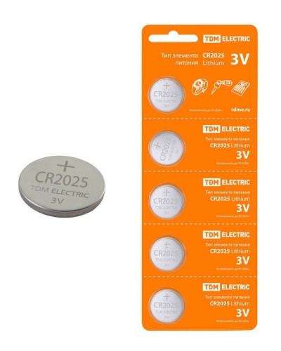 CR2025 Lithium 3V BP-5 TDM (SQ1702-0028). Элемент питания. TDM ЕLECTRIC в Тюмени