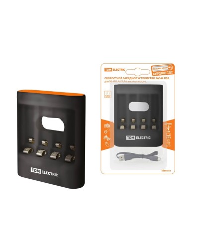Зарядное устройство 36044 (3600mA 4слота АА/ААА 4 кан.USB) (SQ1702-0100). Зарядное устройство. TDM ЕLECTRIC в Тюмени
