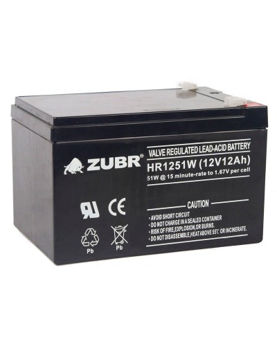 ZUBR HR 1251W (12V, 12Ah). Аккумулятор герметичный свинцово-кислотный. ZUBR в Тюмени